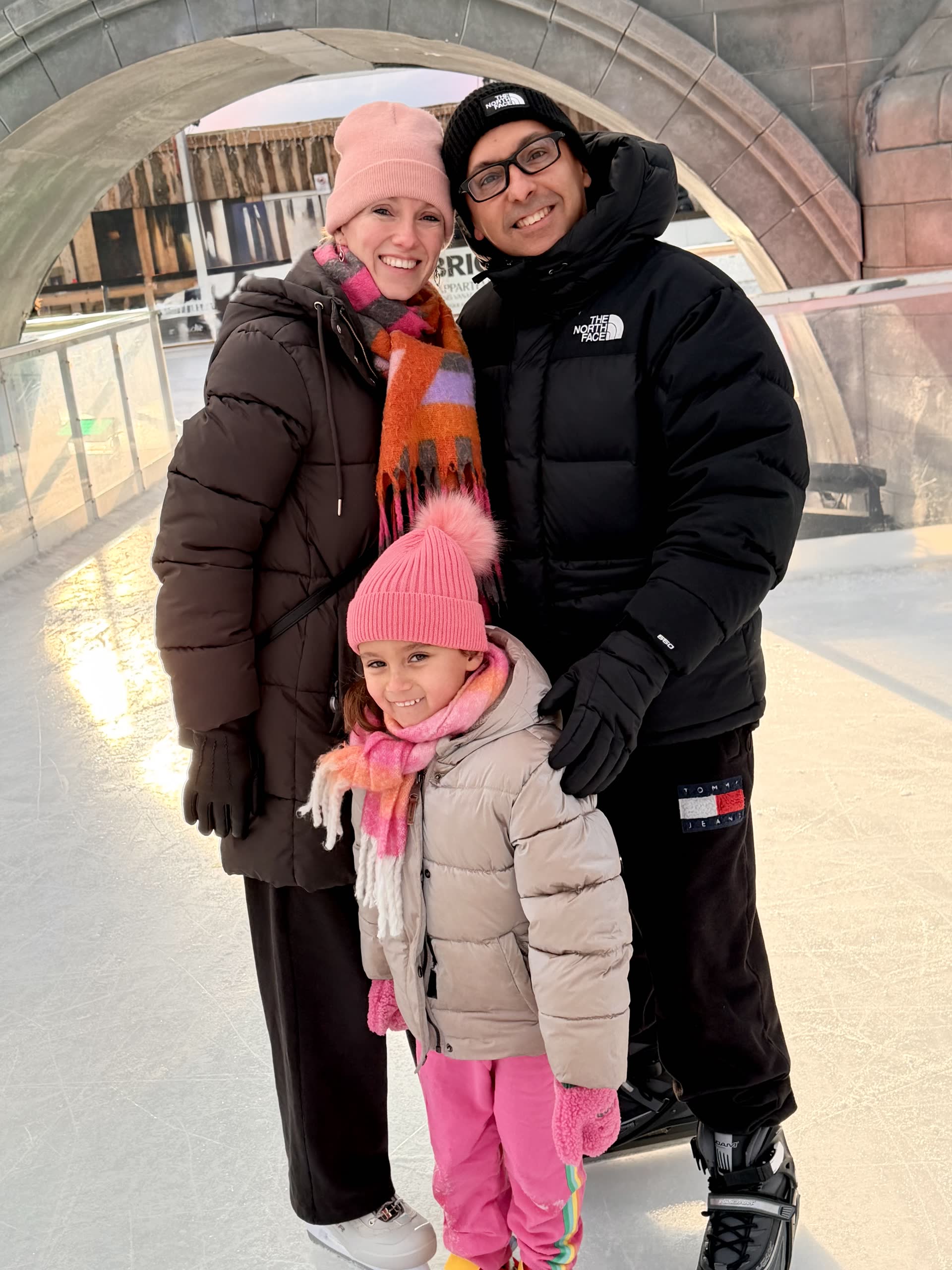 David Chung ice skating with his family